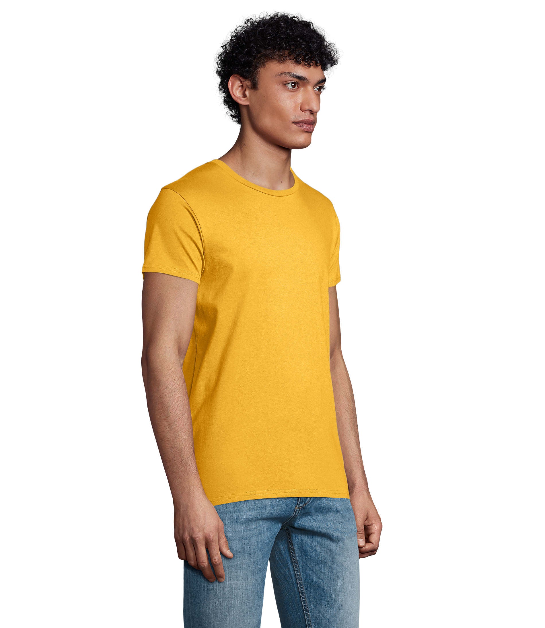 T-shirt homem jersey de cor amarelo