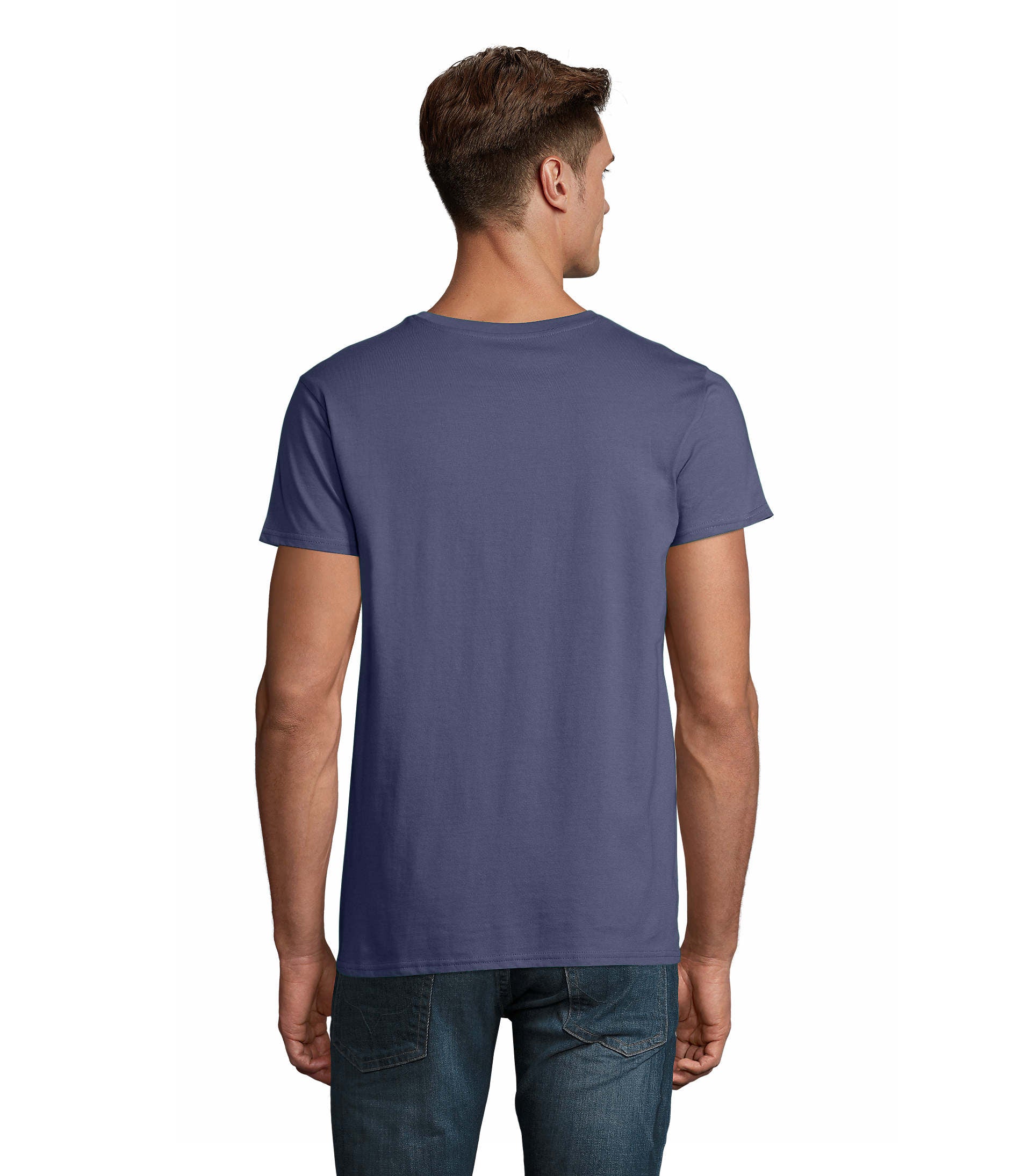 T-shirt homem jersey de cor azul denim