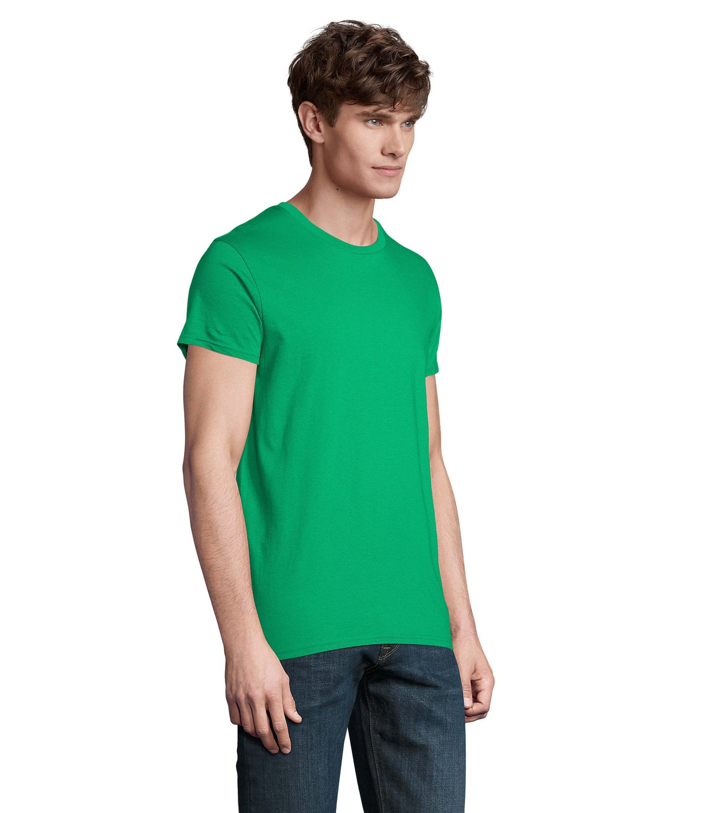 T-shirt homem jersey de cor verde dos prados