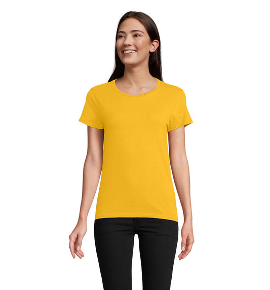 T-shirt mulher jersey de cor amarelo