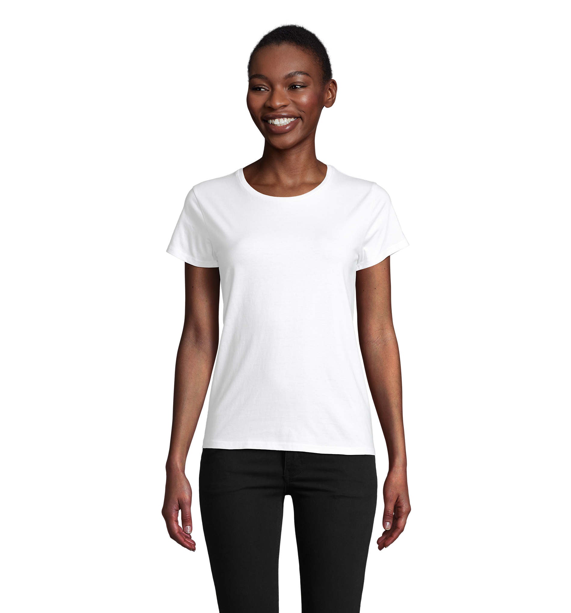 T-shirt mulher jersey de cor branco