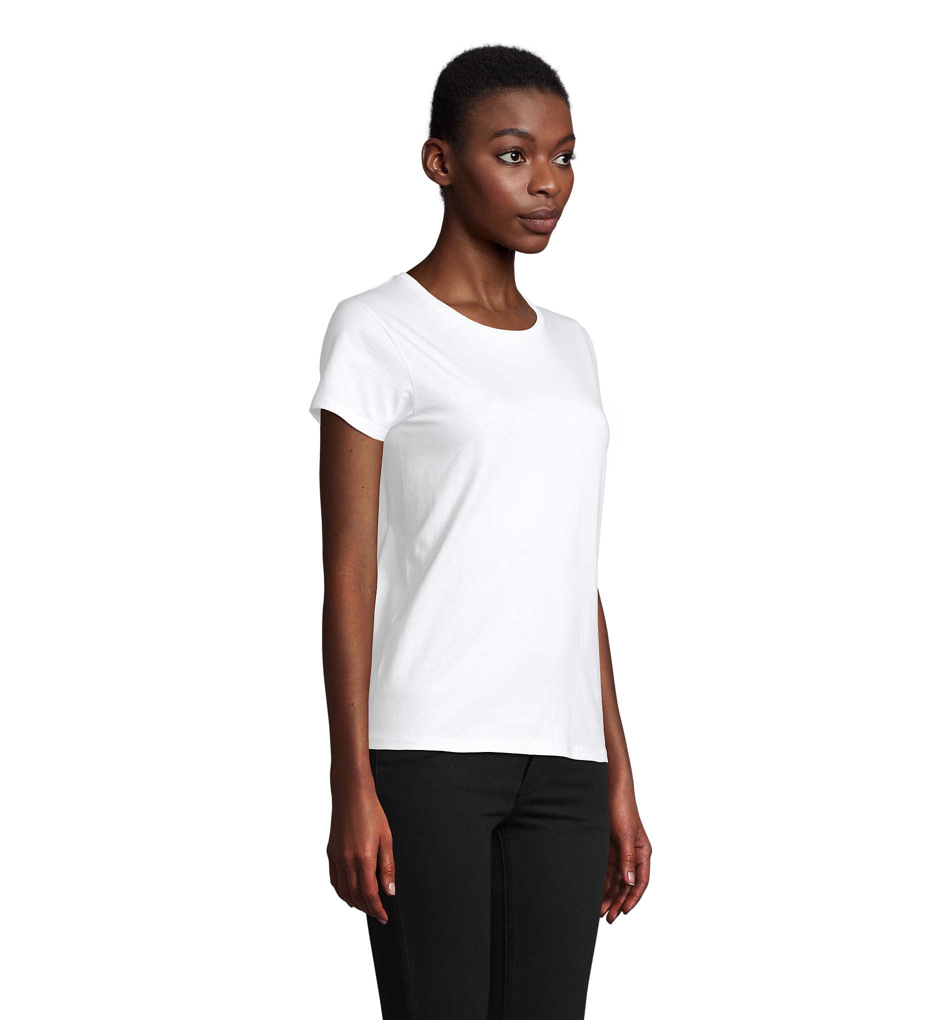 T-shirt mulher jersey de cor branco