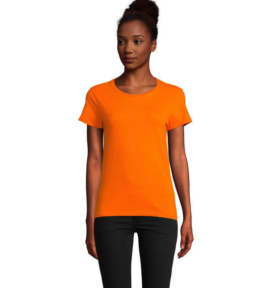 T-shirt mulher jersey de cor laranja