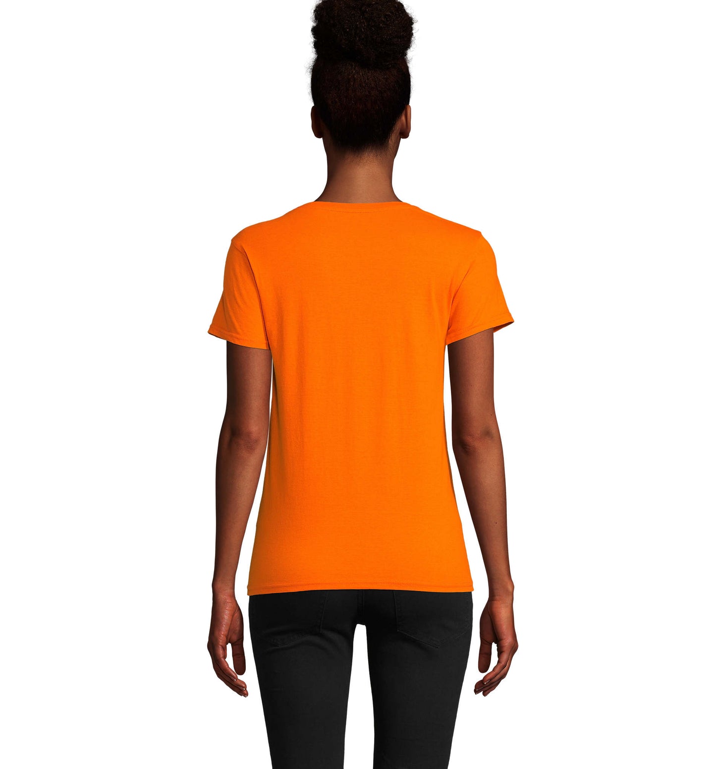 T-shirt mulher jersey de cor laranja