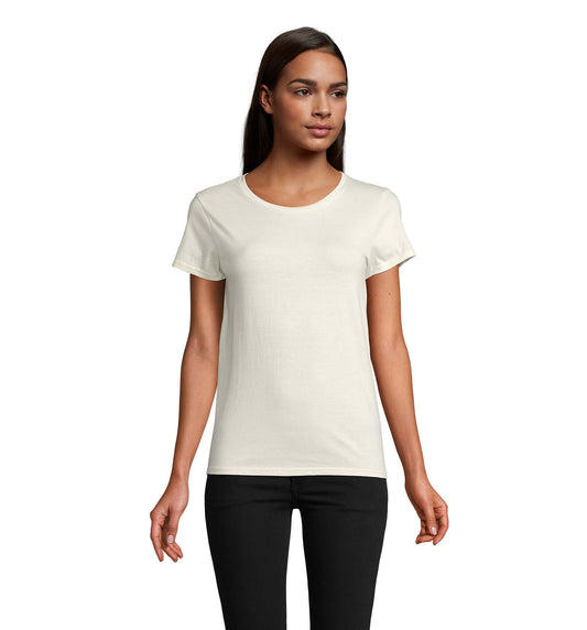 T-shirt mulher jersey de cor natural