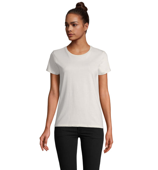 T-shirt mulher jersey de cor off-white