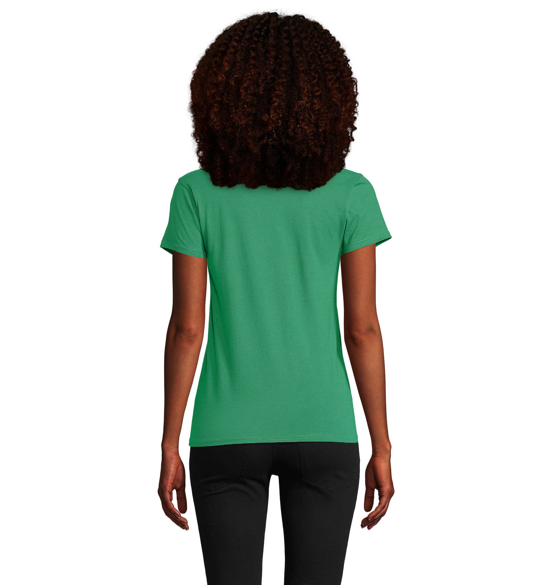 T-shirt mulher jersey de cor verde dos prados