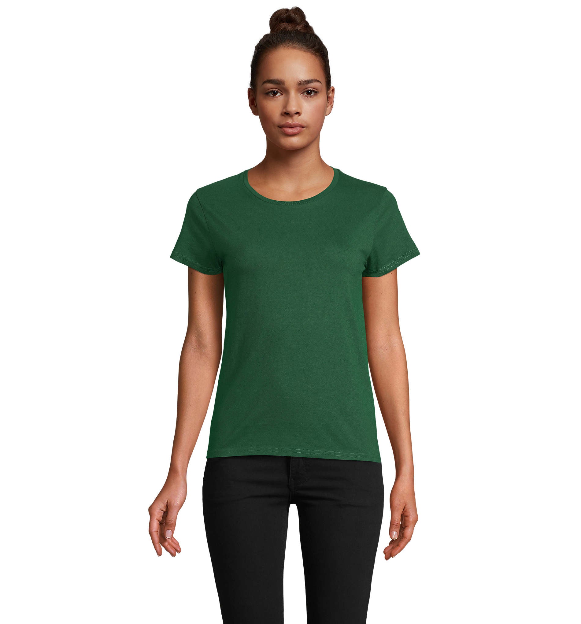 T-shirt mulher jersey de cor verde garrafa