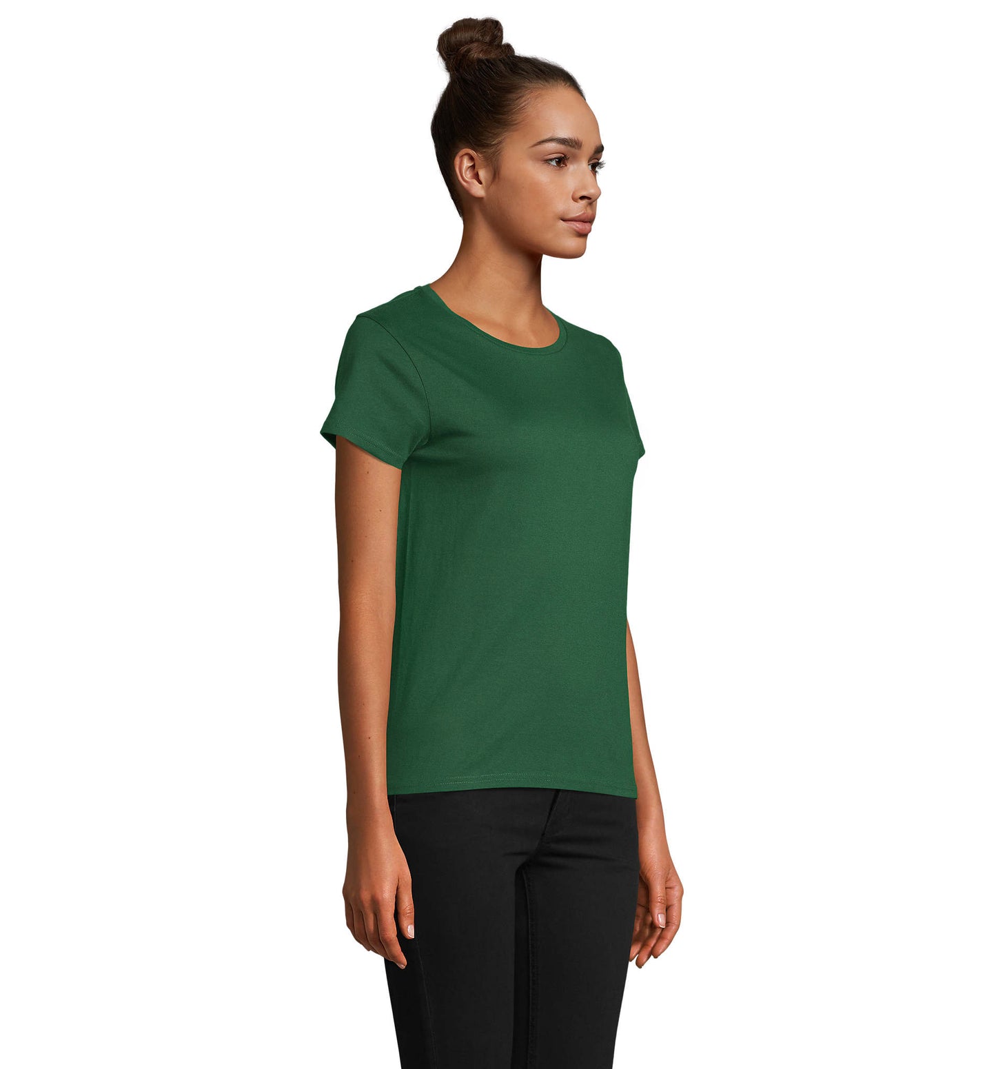 T-shirt mulher jersey de cor verde garrafa