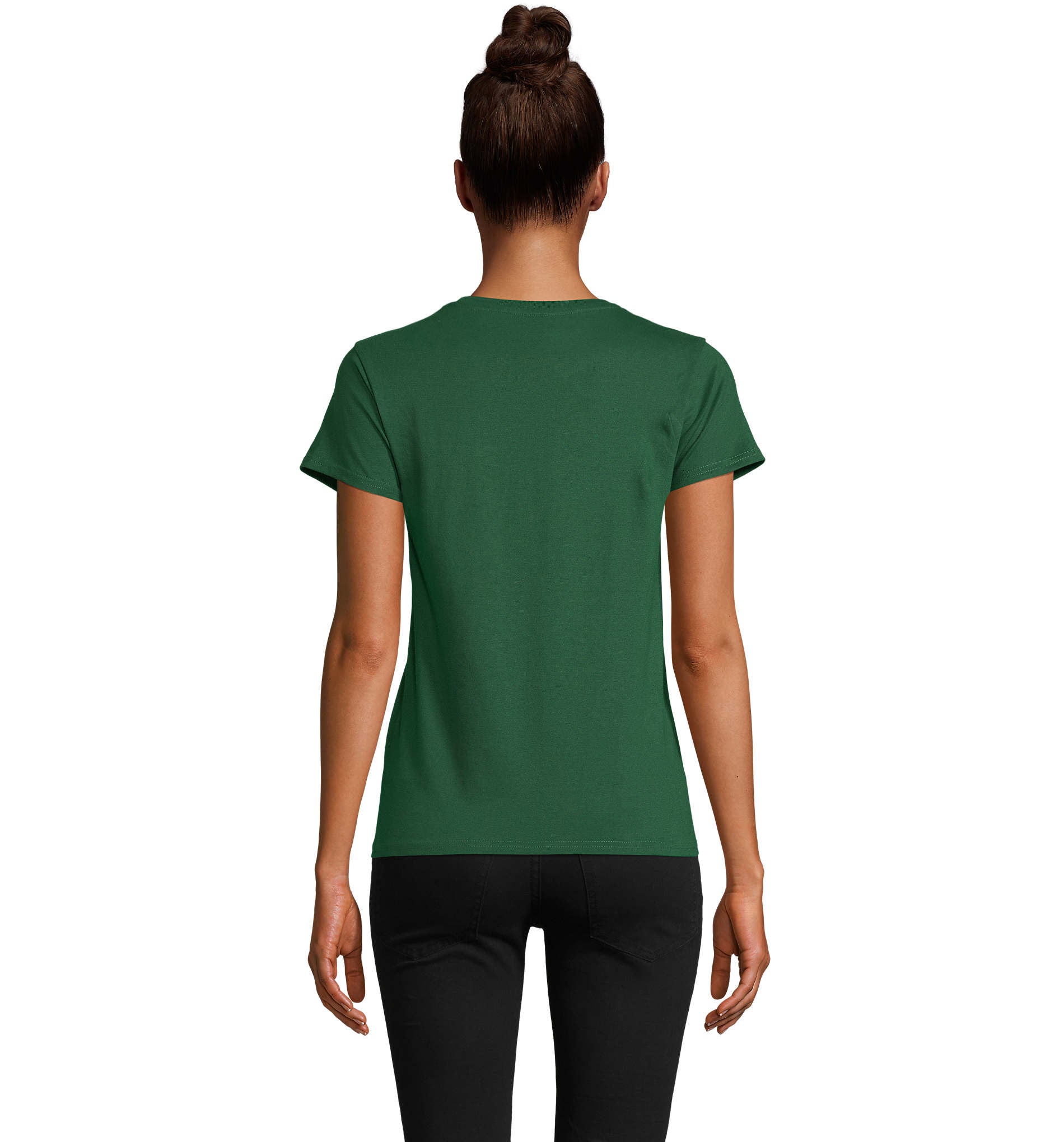 T-shirt mulher jersey de cor verde garrafa