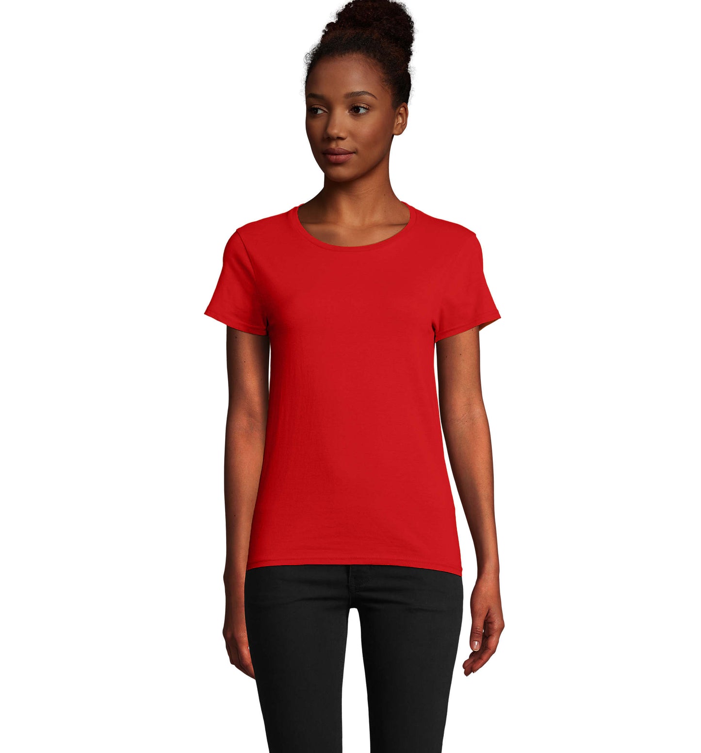 T-shirt mulher jersey de cor vermelho