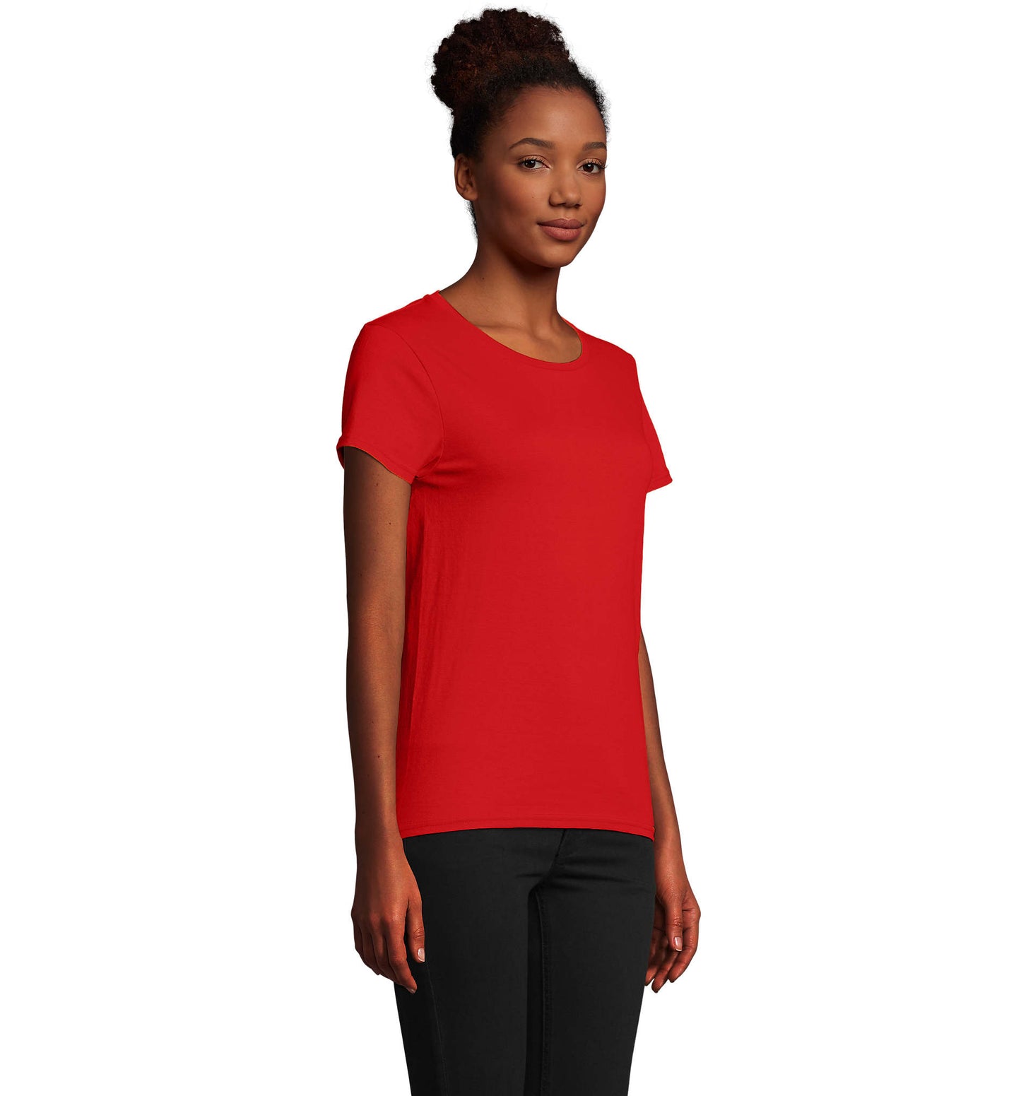 T-shirt mulher jersey de cor vermelho