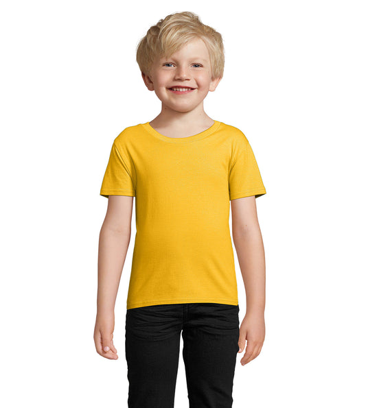 T-shirt criança jersey de cor amarelo