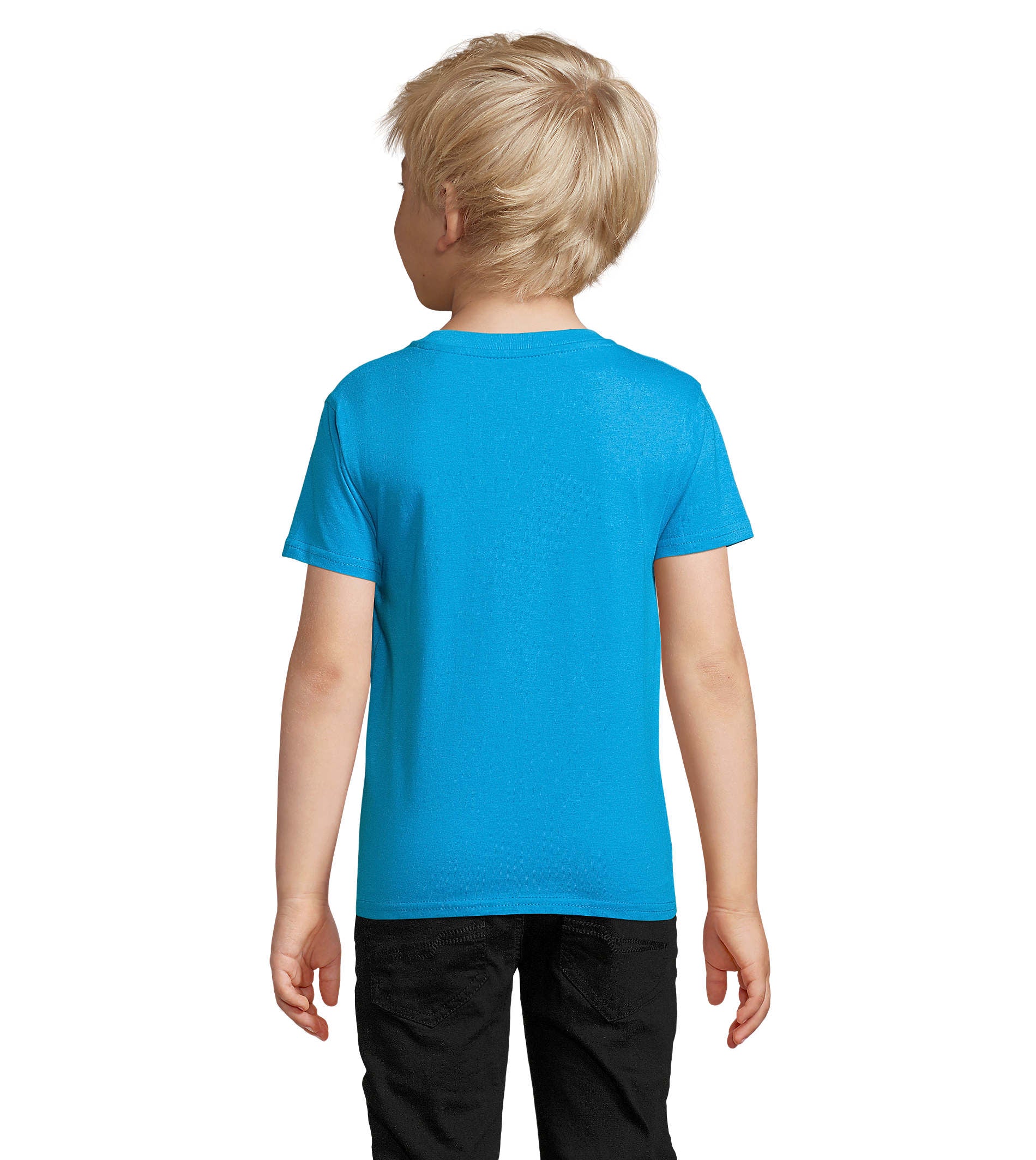 T-shirt criança jersey de cor azul aqua