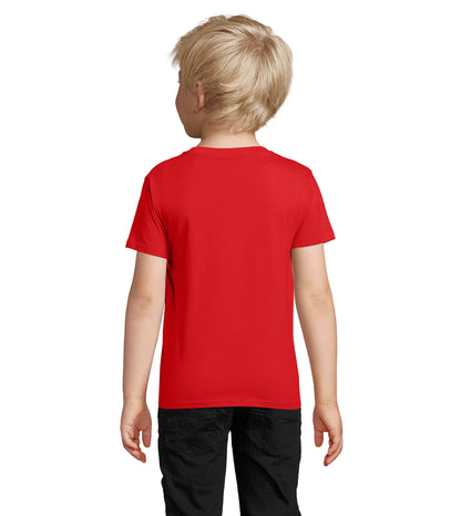 T-shirt criança jersey de cor vermelho