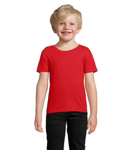 T-shirt criança jersey de cor vermelho