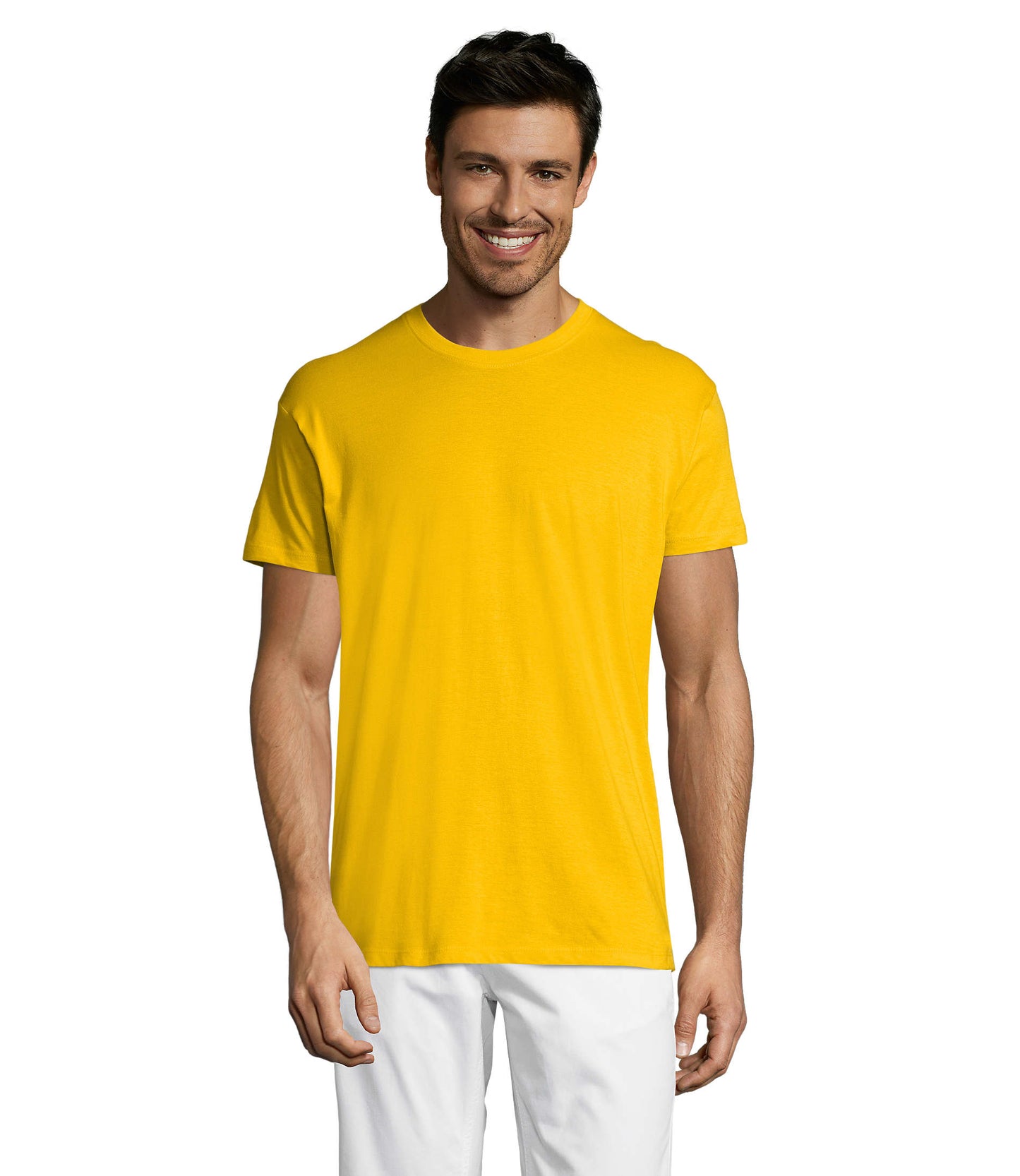 T-shirt unissexo de cor amarelo