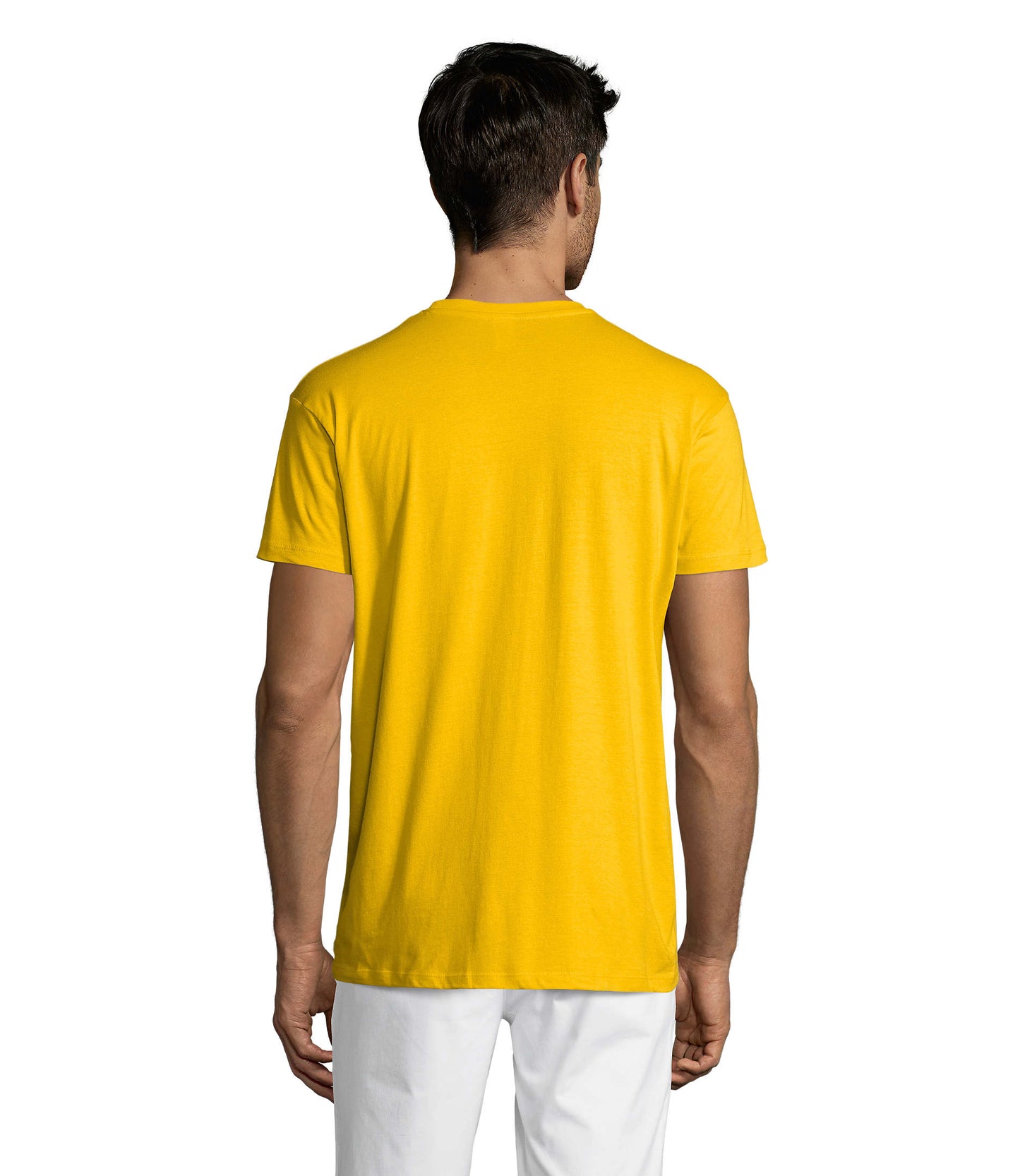 T-shirt unissexo de cor amarelo