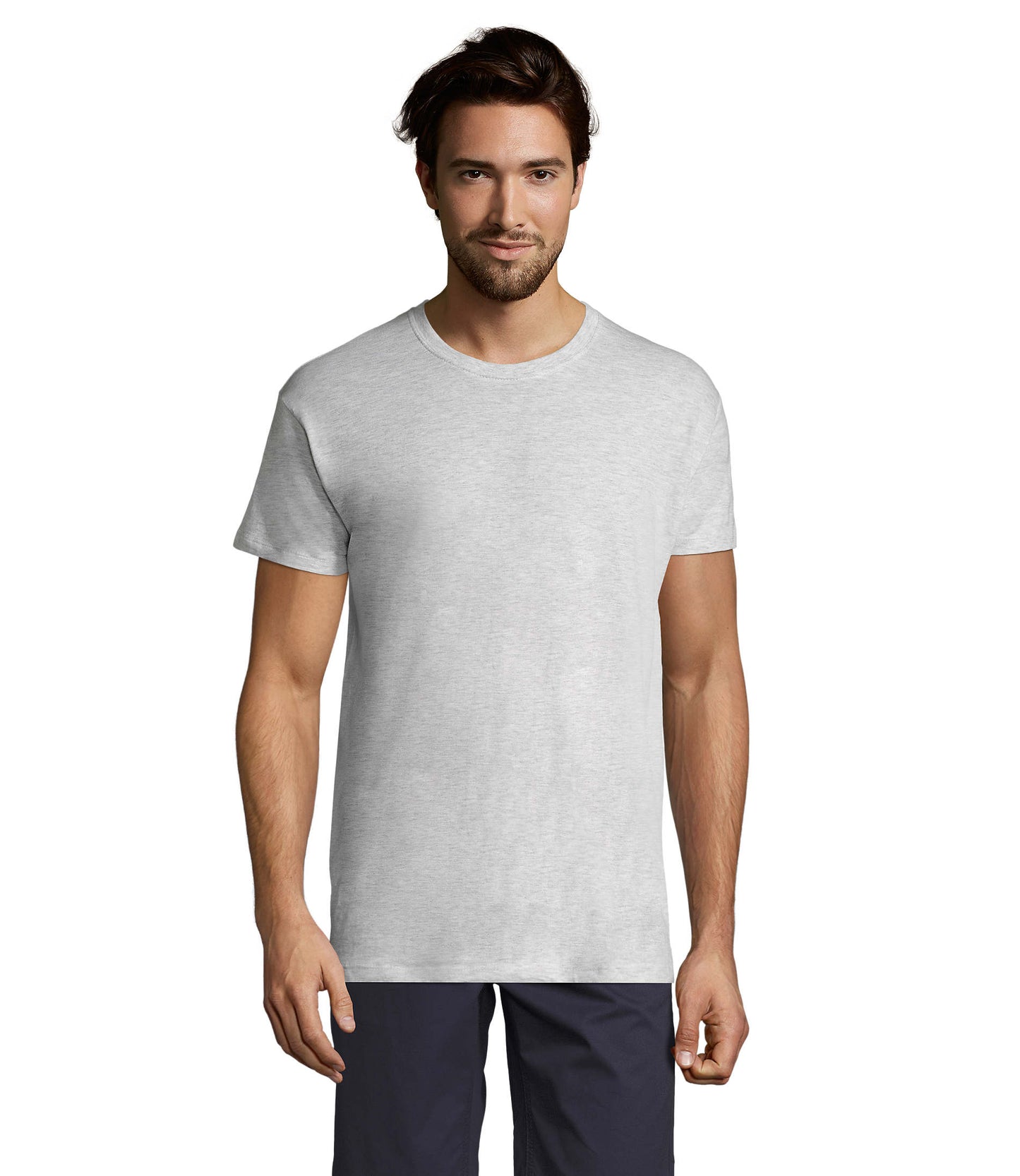 T-shirt unissexo de cor branco matizado