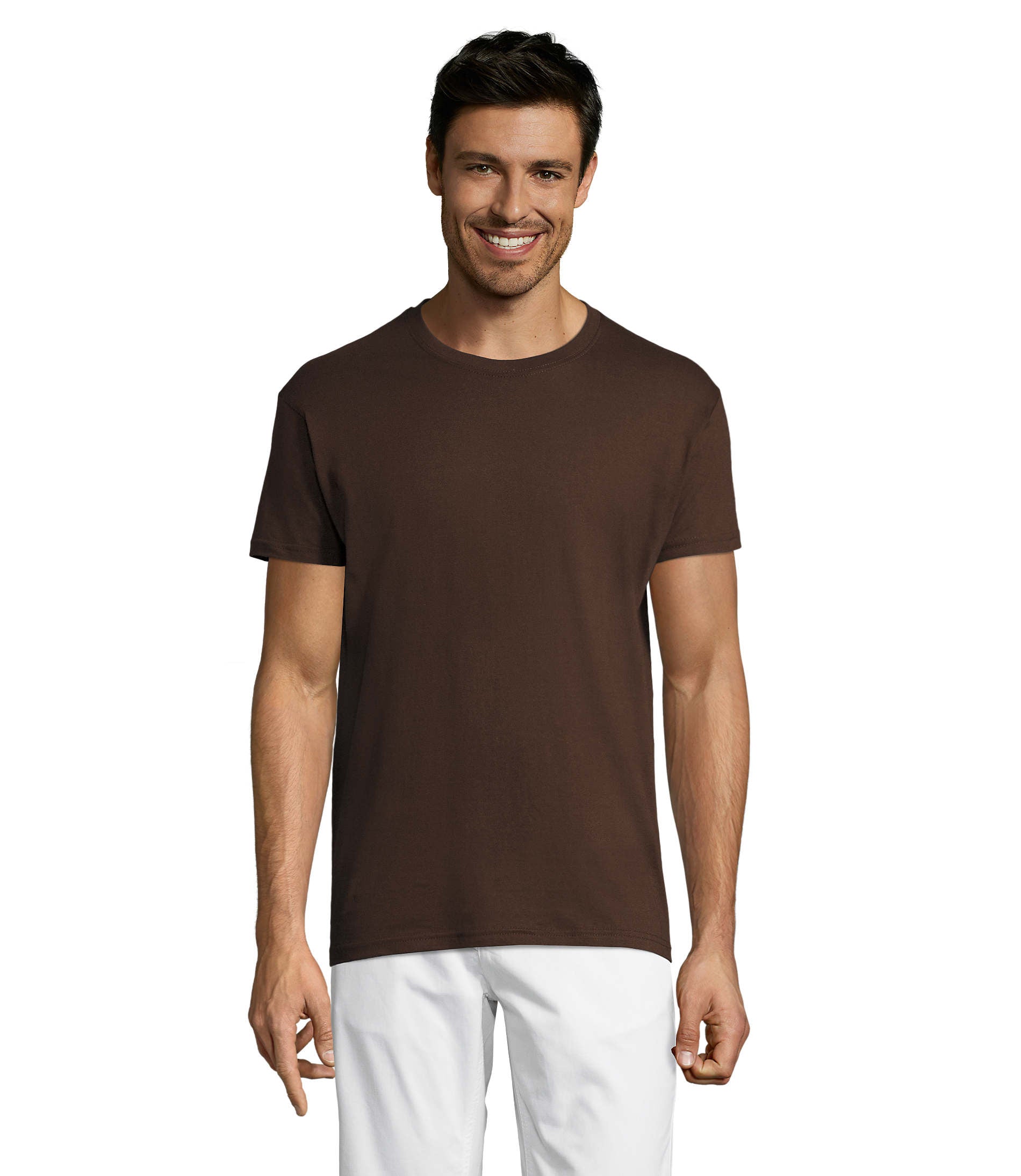 T-shirt unissexo de cor chocolate