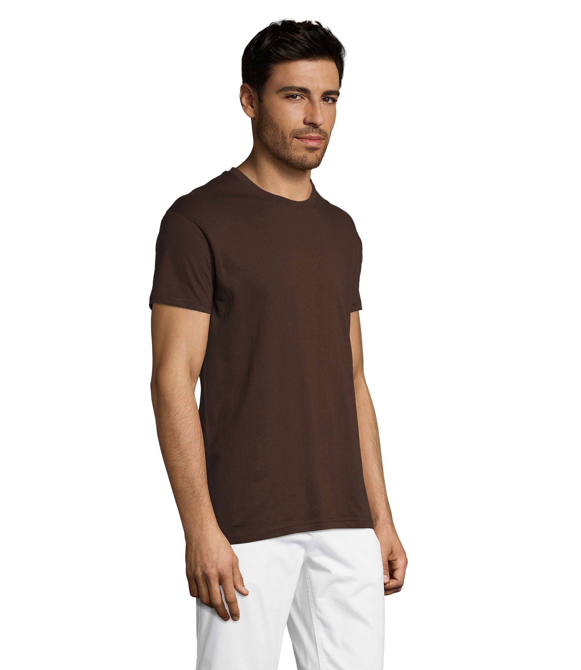 T-shirt unissexo de cor chocolate