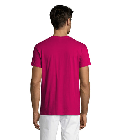 T-shirt unissexo de cor cor-de-rosa fushia