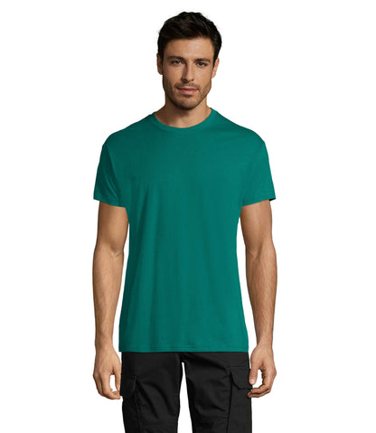 T-shirt unissexo de cor esmeralda,