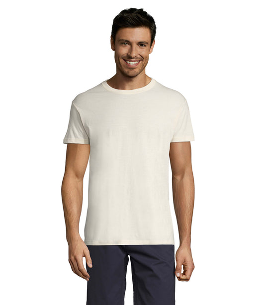 T-shirt unissexo de cor natural,