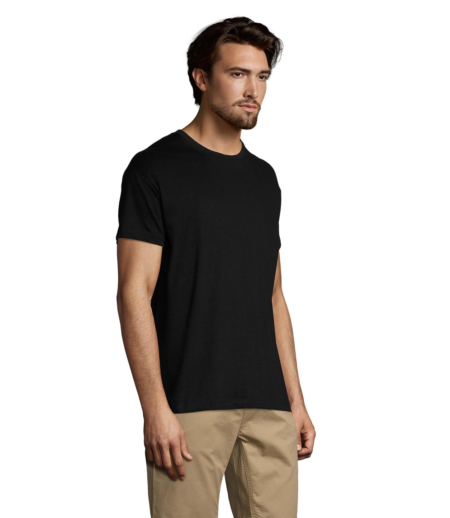 T-shirt unissexo de cor preto profundo