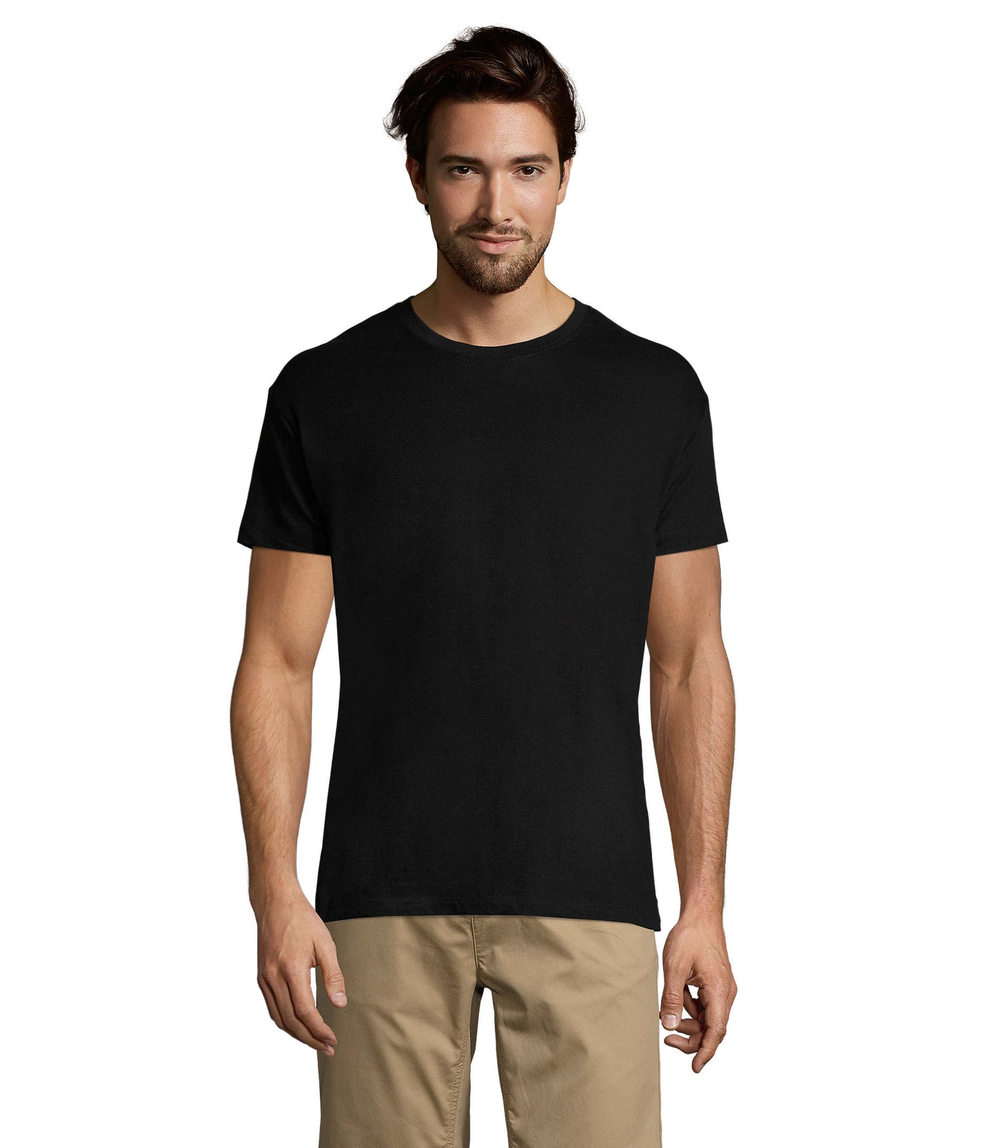 T-shirt unissexo de cor preto profundo