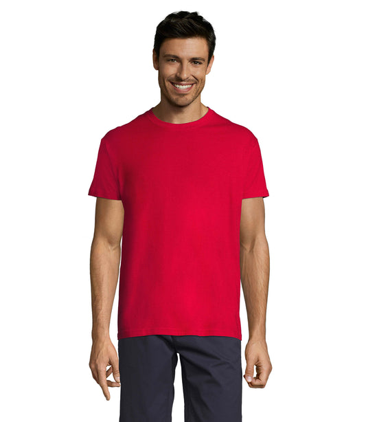 T-shirt unissexo de cor vermelho