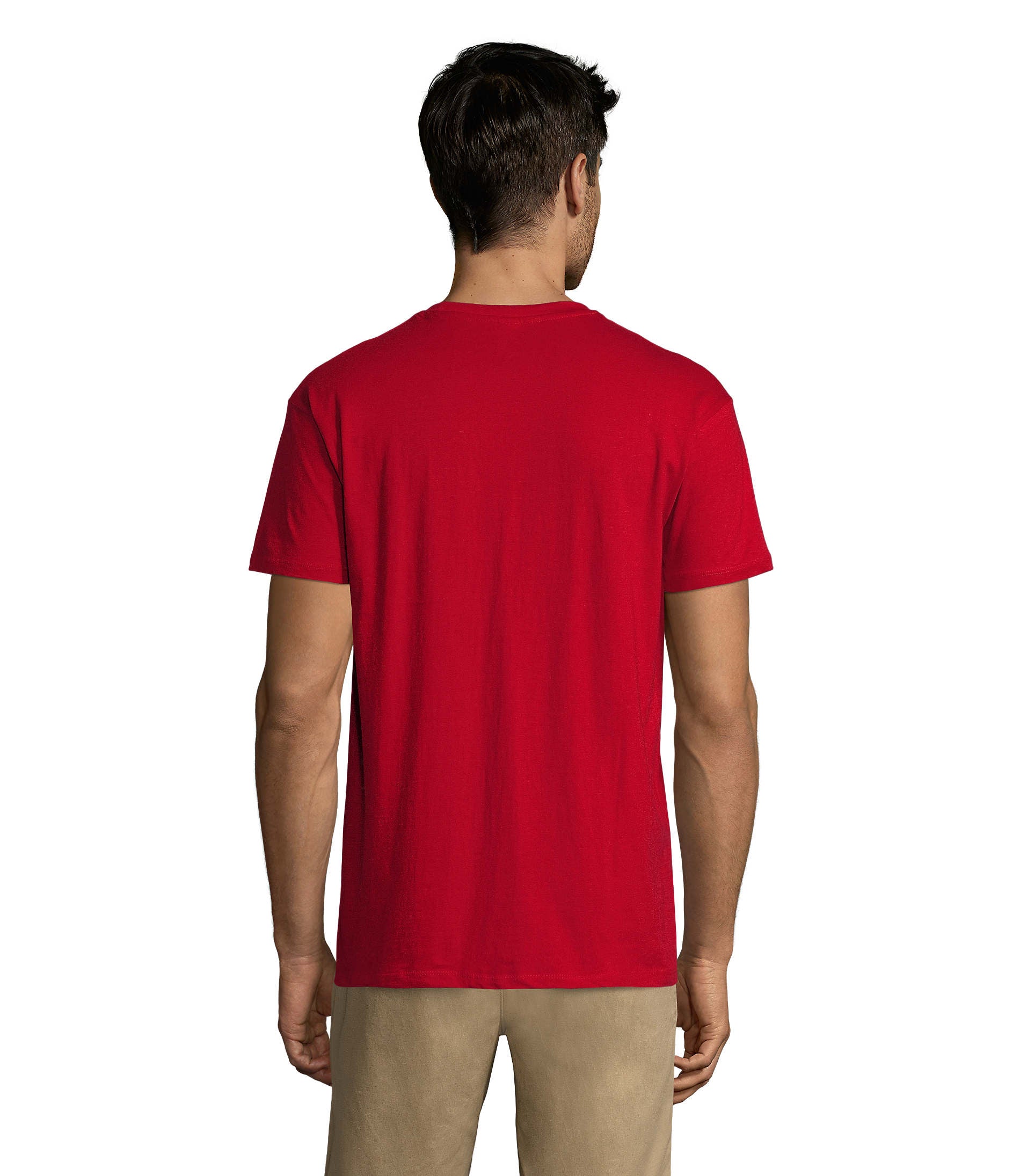 T-shirt unissexo de cor vermelho tango